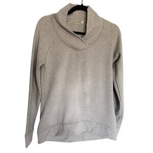 Athleta, Size Small, Blue & Gray Space Dye Shawl Neck Pullover Sweater, EUC